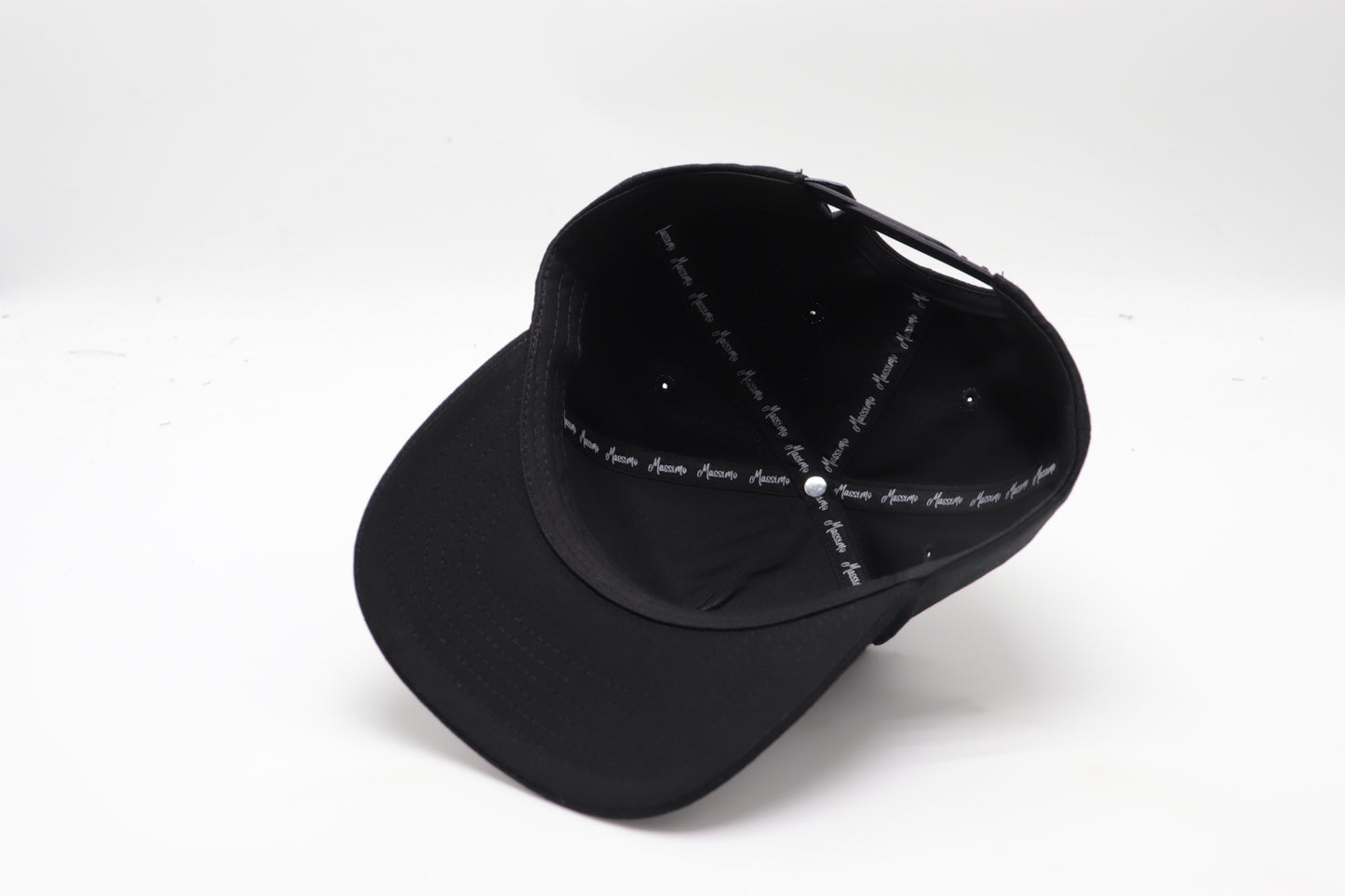 M Logo Black Cap White Stitch Contrast