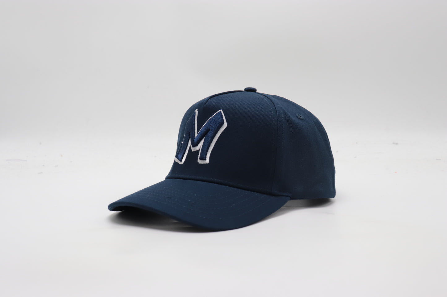M Logo Navy Cap White Stitch Contrast