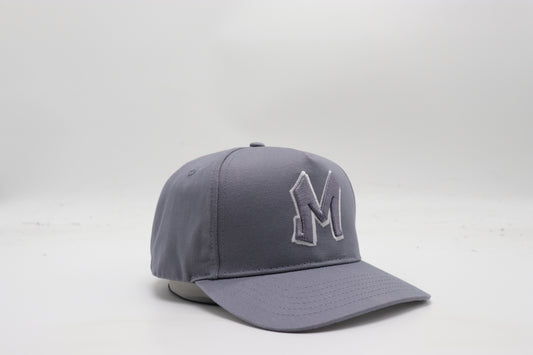 M Logo Grey Cap White Stitch Contrast