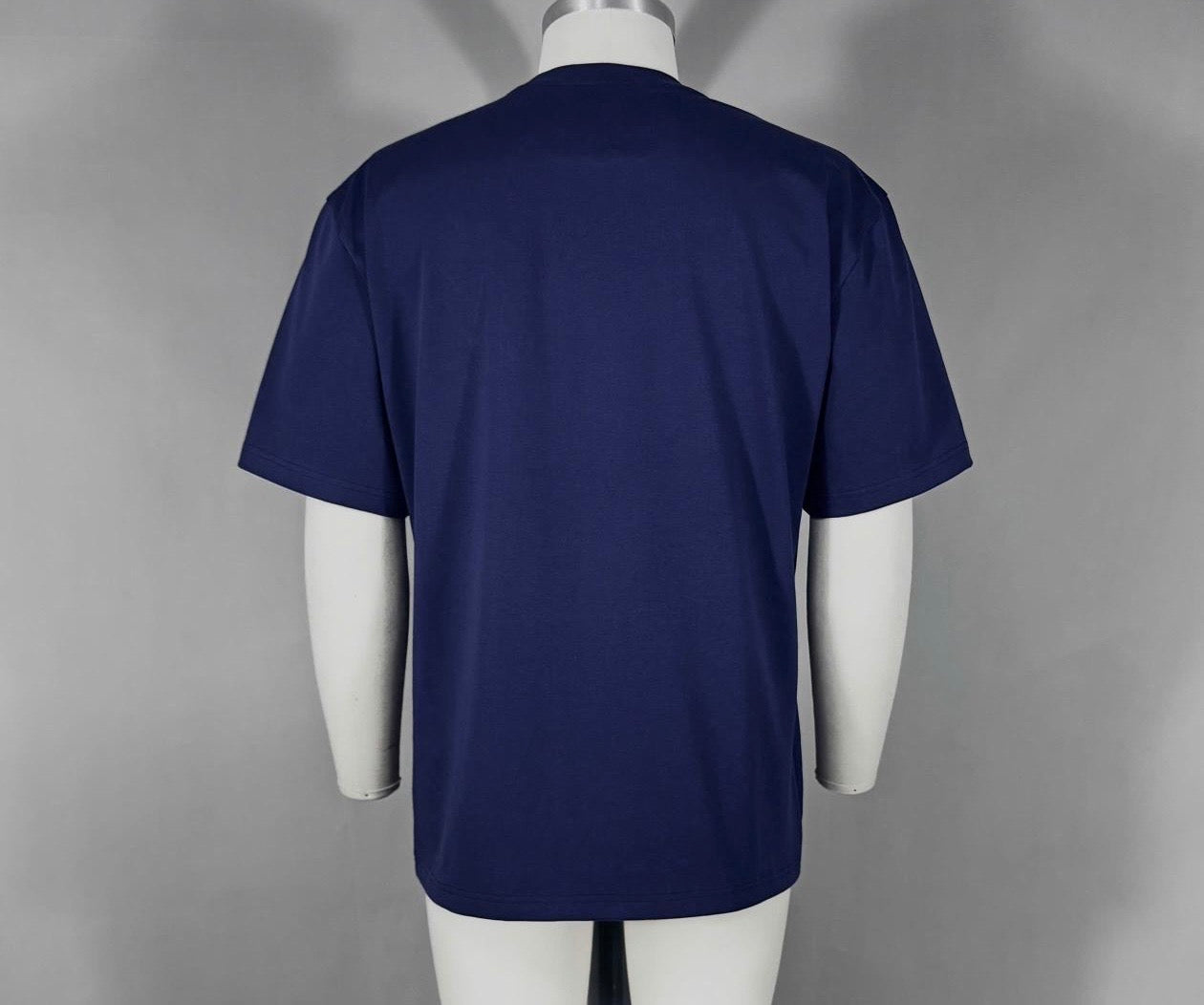 M Logo Navy T-Shirt White Stitch Contrast