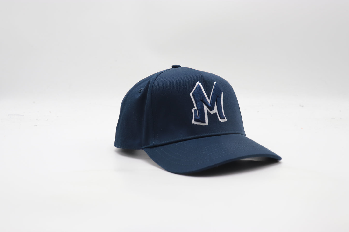 M Logo Navy Cap White Stitch Contrast