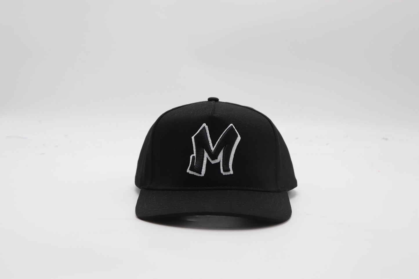 M Logo Black Cap White Stitch Contrast