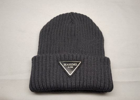 Metal badge Grey Beanie