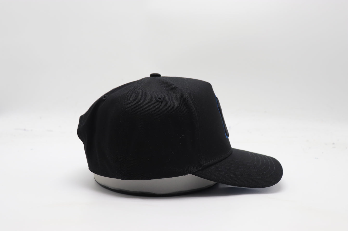 M Logo Black Cap Royal Blue Stitch Contrast