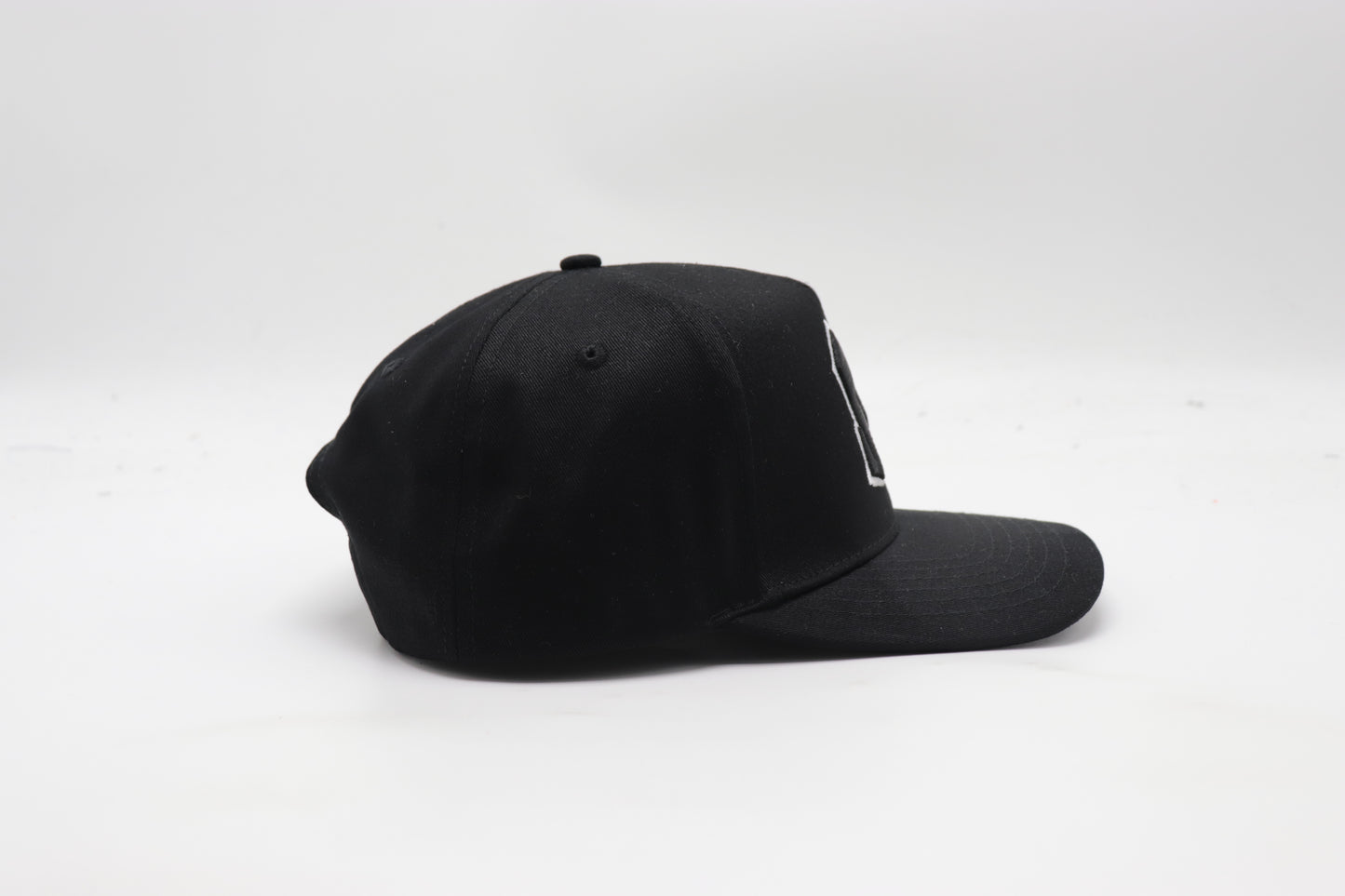 M Logo Black Cap White Stitch Contrast