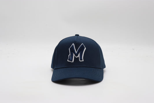 M Logo Navy Cap White Stitch Contrast